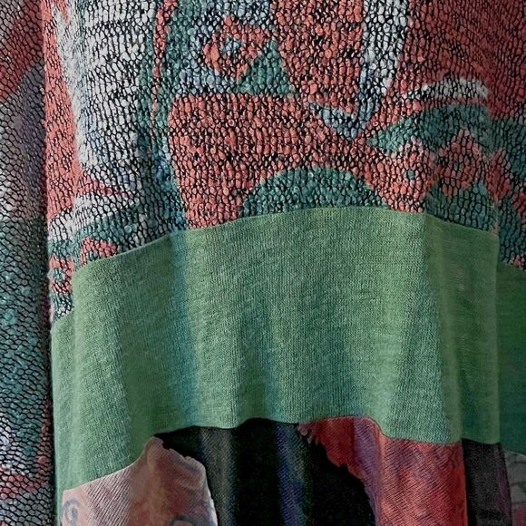 Palila San Francisco Unique Vibrant Art to Wear Tunic Textured Shark Bite‎ Hem L - Picture 3 of 7